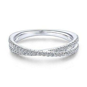 Crossover Woman CZ Wedding Ring Band Size 10